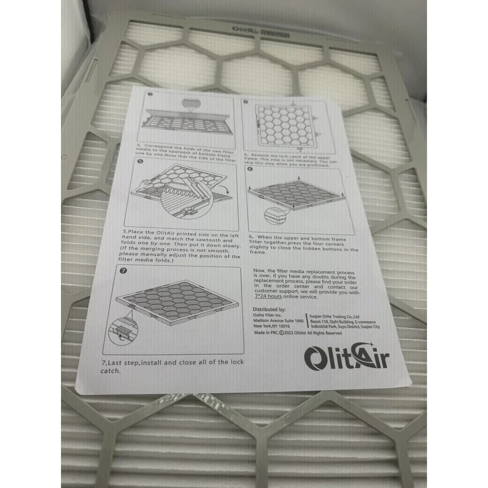 OlitAir 14 x 20 x 1 MERV 8 Air Filter, Reusable ABS Plastic Frame, 4 Filters NEW